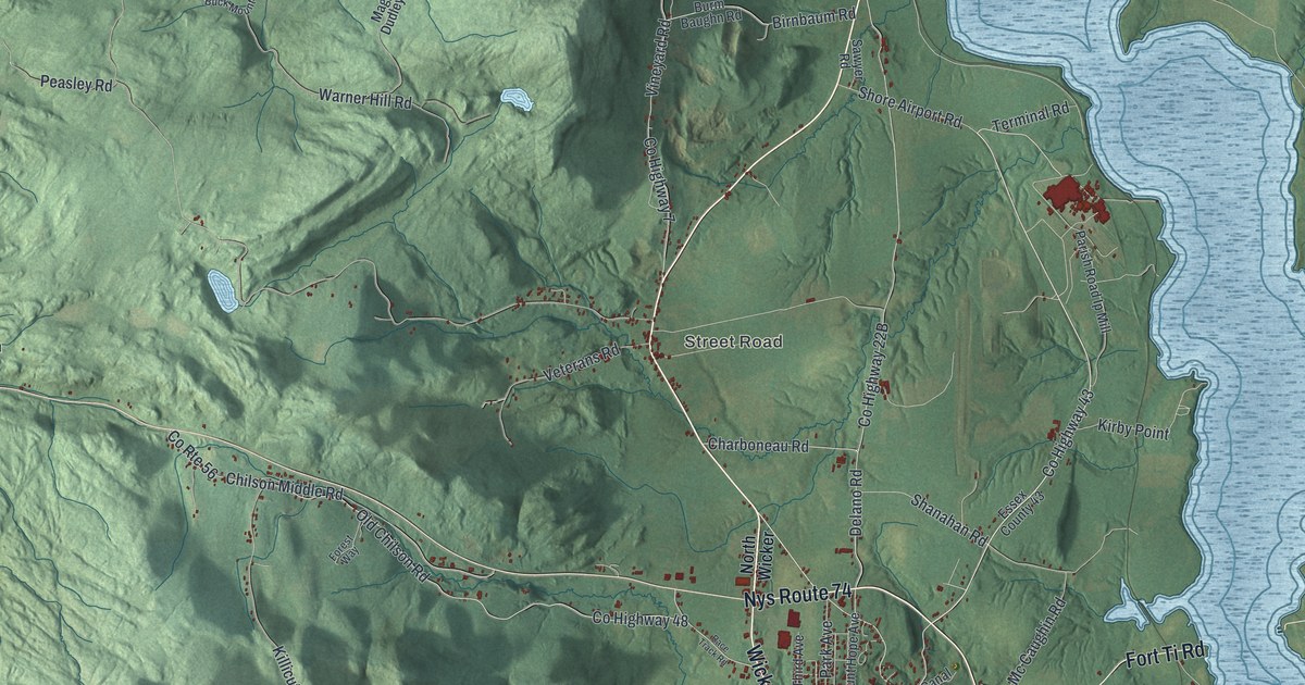 Map of Ticonderoga, New York