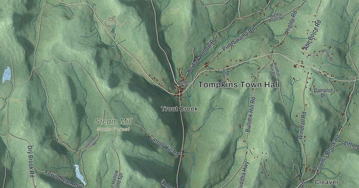 Map of Tompkins, New York