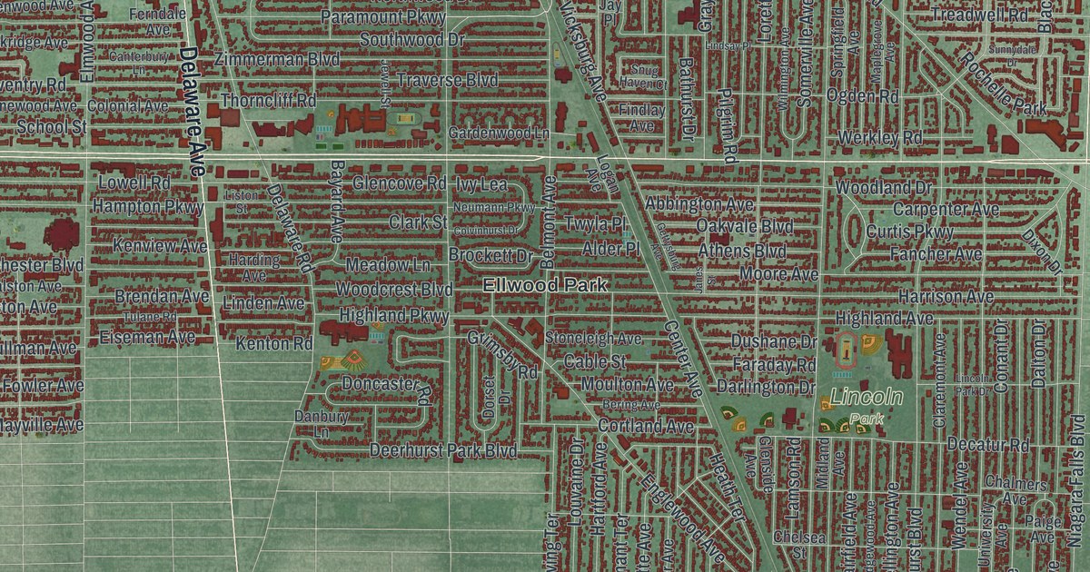 Map of Tonawanda Town, New York