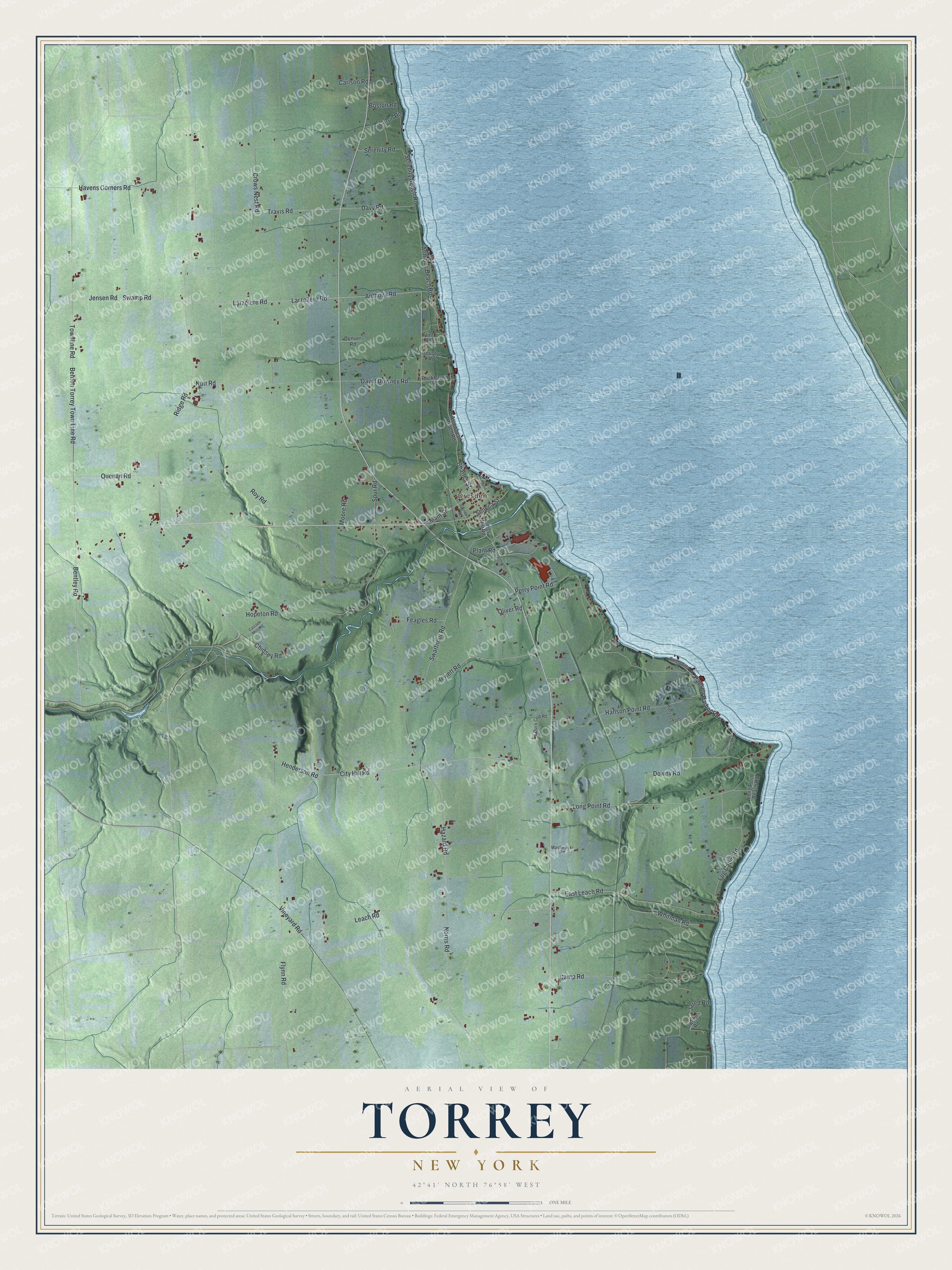 Watermarked full-map preview of Torrey, New York