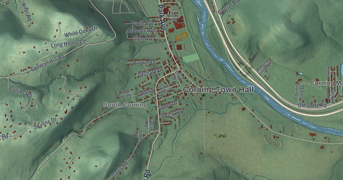 Map of the Town of Corning, Steuben County, New York