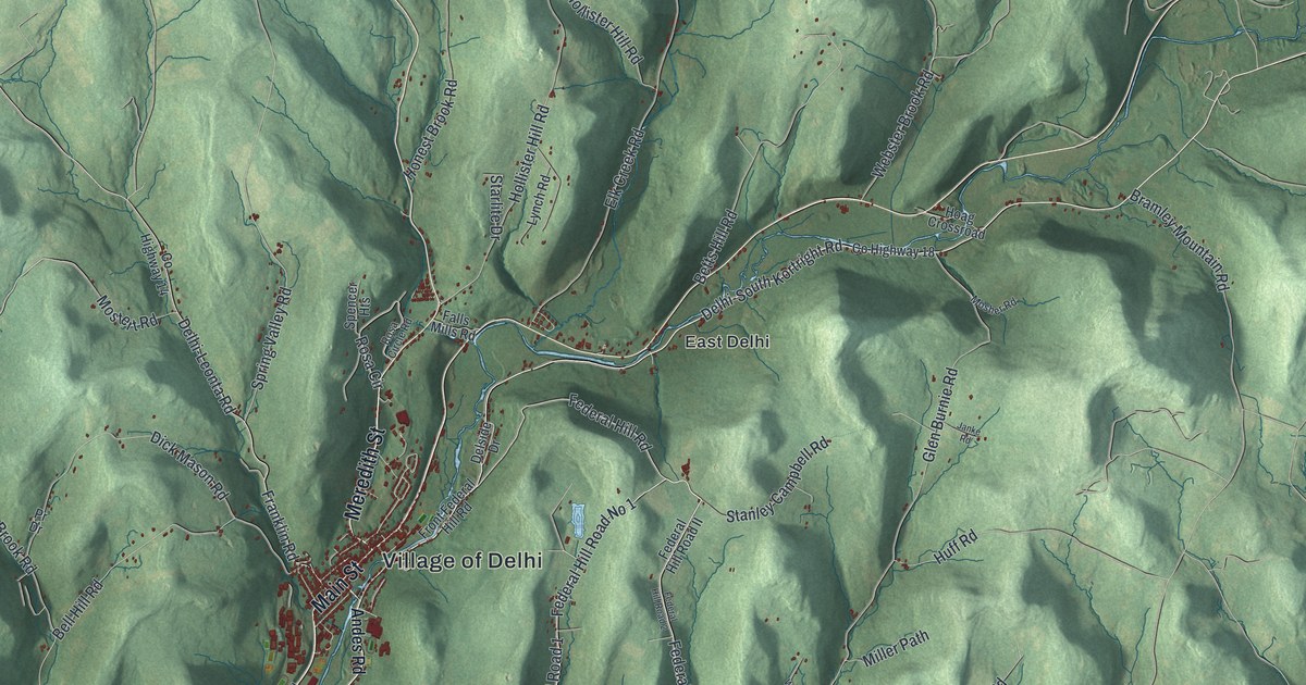 Map of the Town of Delhi, New York