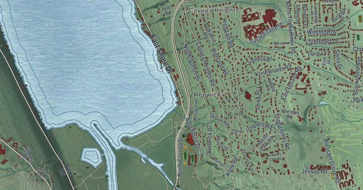Map of the Town of Ithaca, Tompkins County, New York