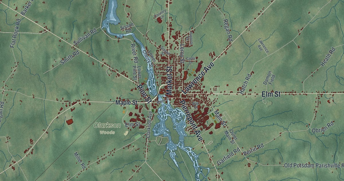 Map of the Town of Potsdam, New York