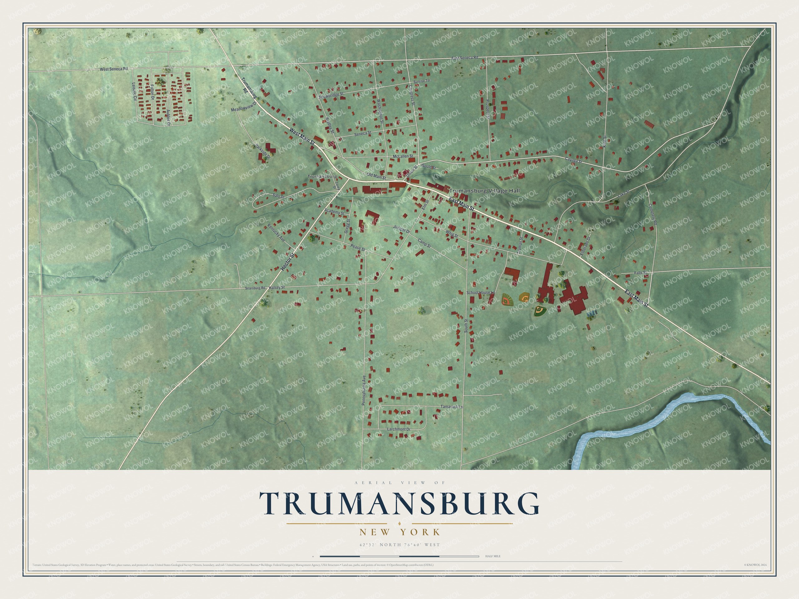 Watermarked full-map preview of Trumansburg, New York