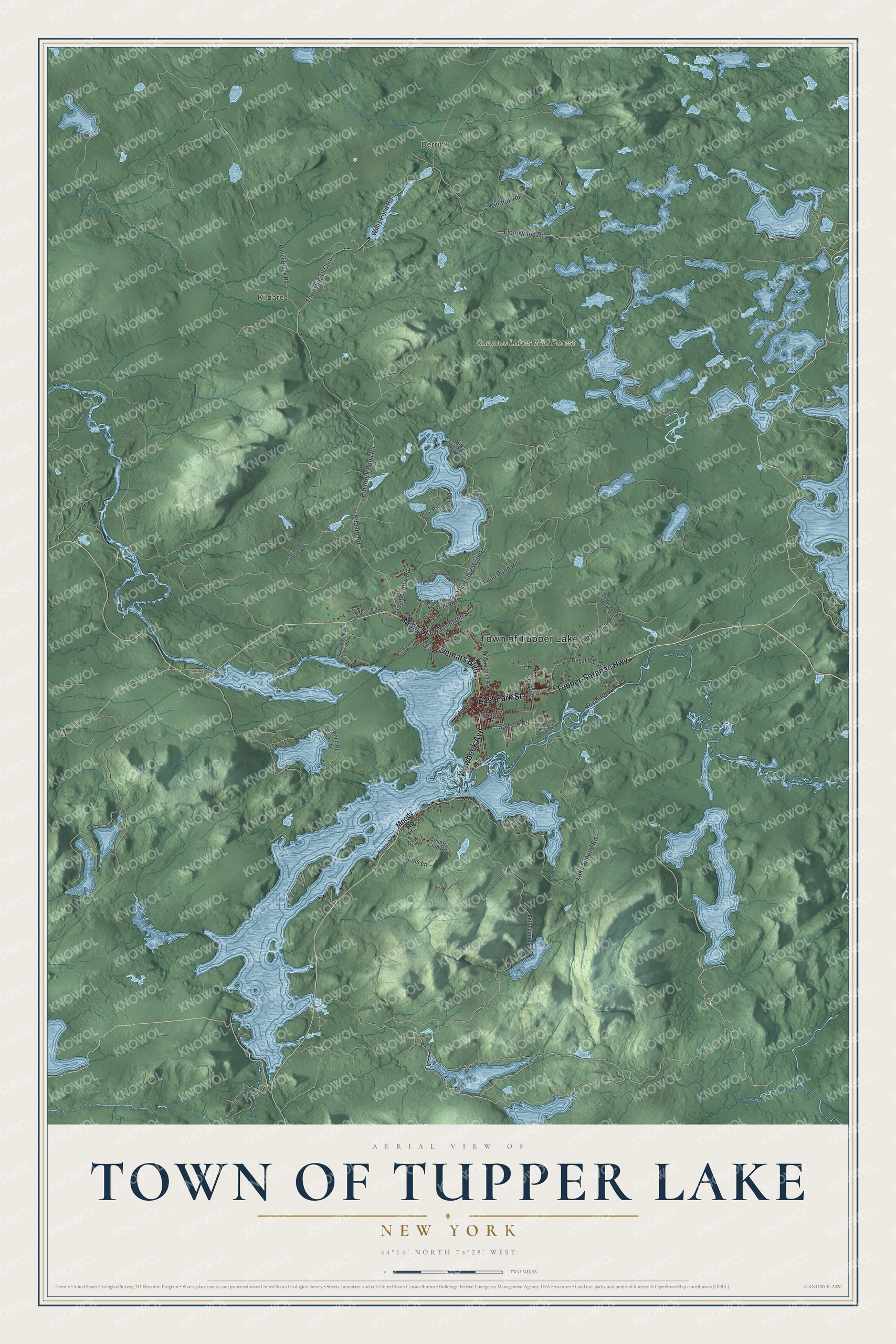 Watermarked full-map preview of Tupper Lake, New York