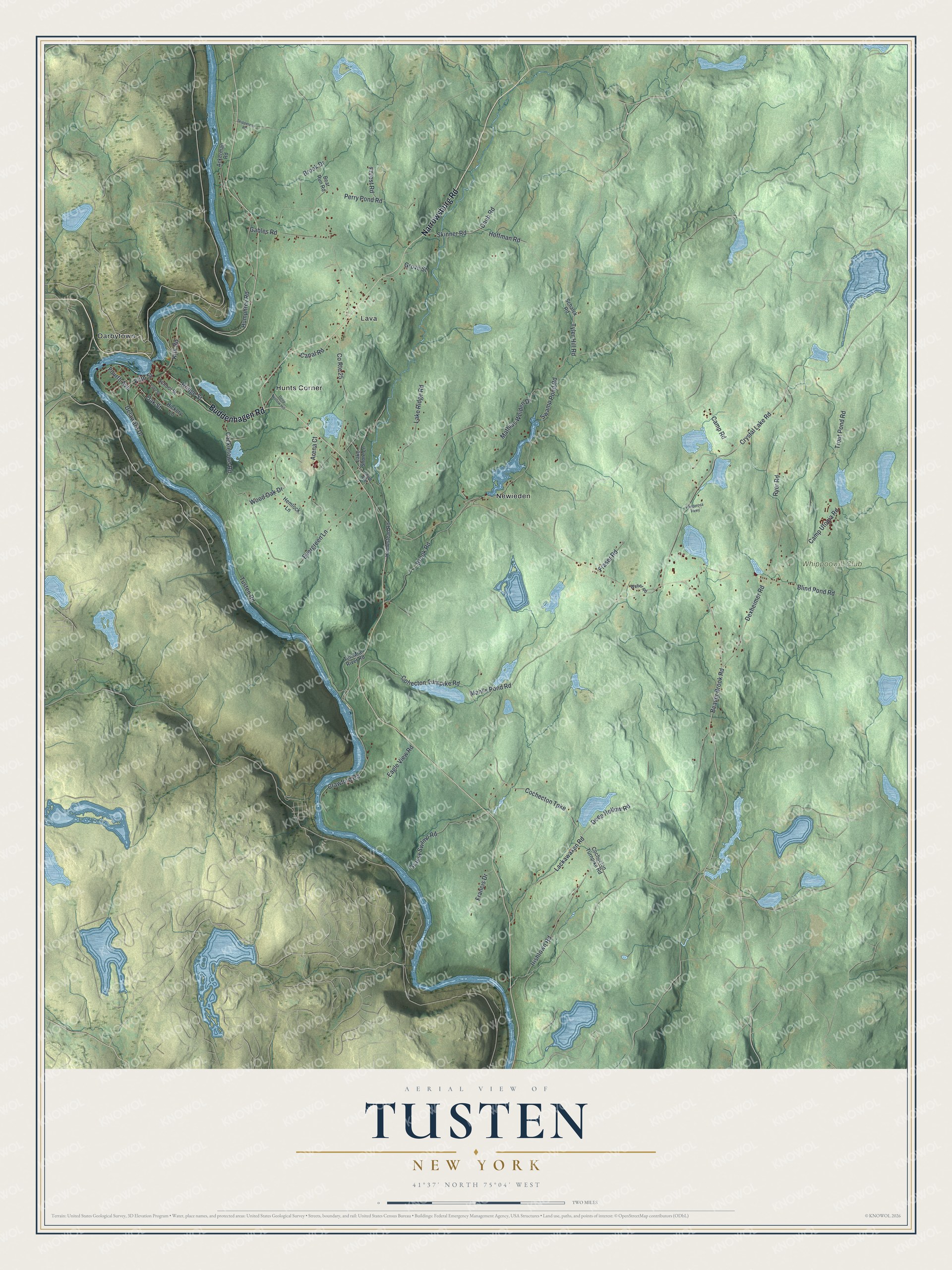 Watermarked full-map preview of Tusten, New York