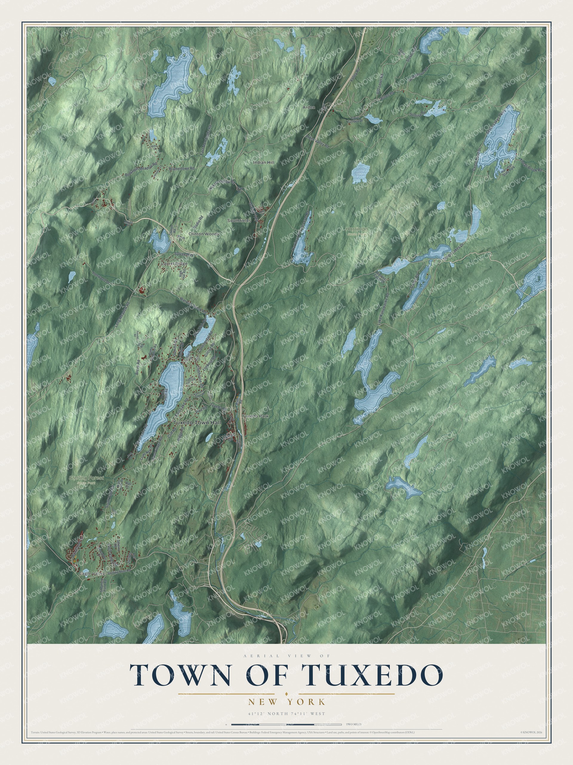 Watermarked full-map preview of Tuxedo, New York