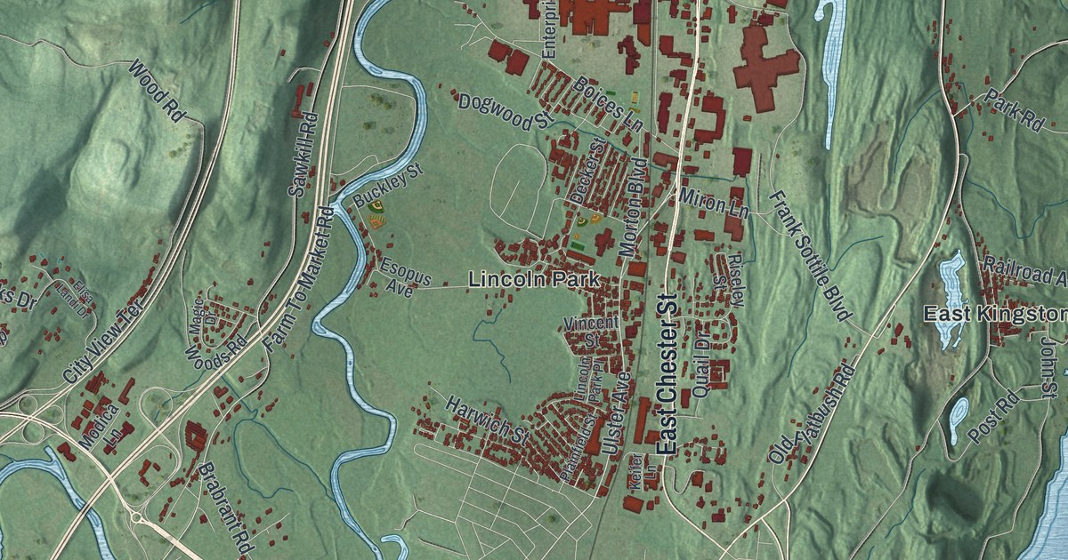 Map of Ulster, New York
