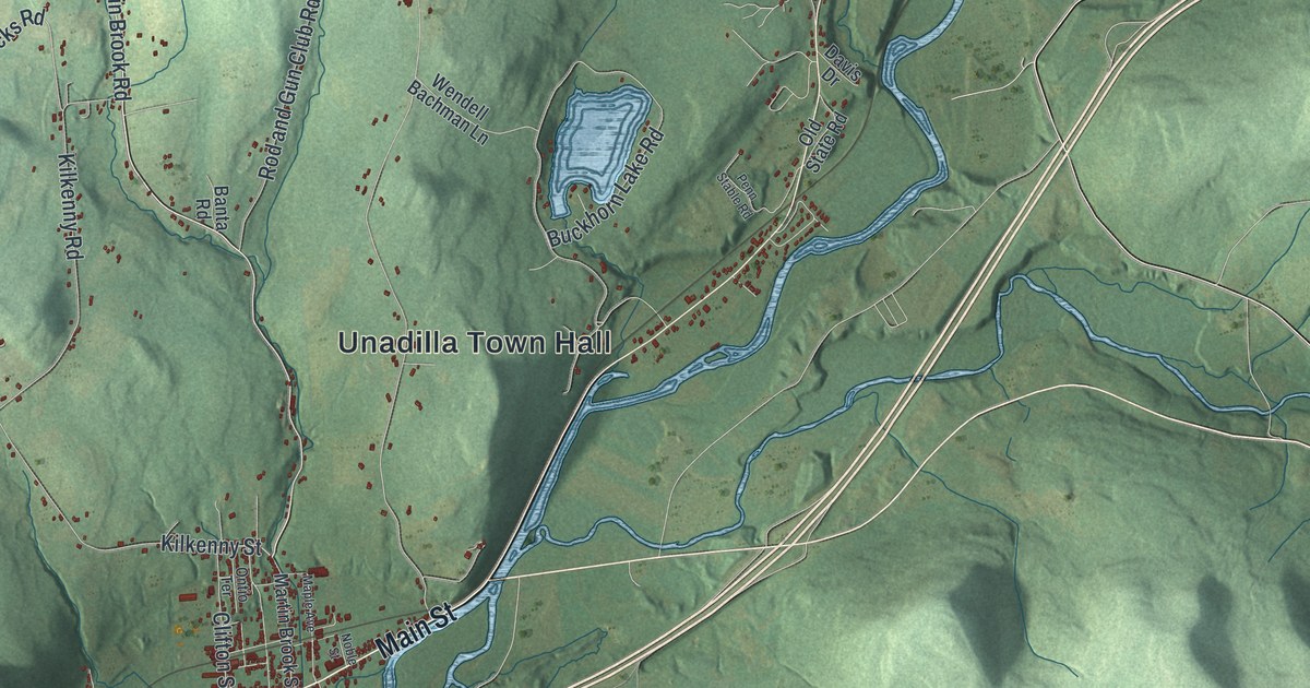 Map of Unadilla, New York