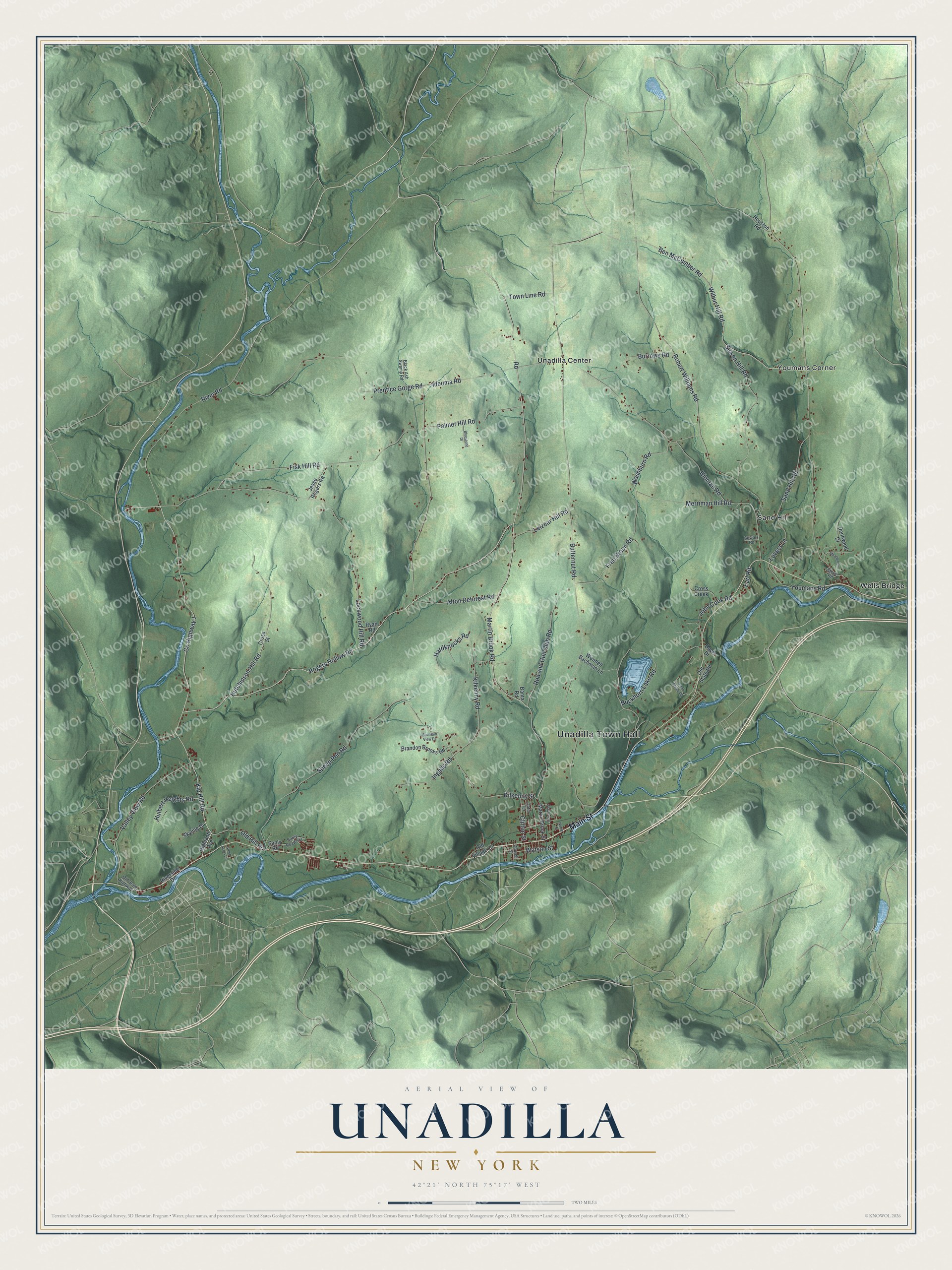 Watermarked full-map preview of Unadilla, New York