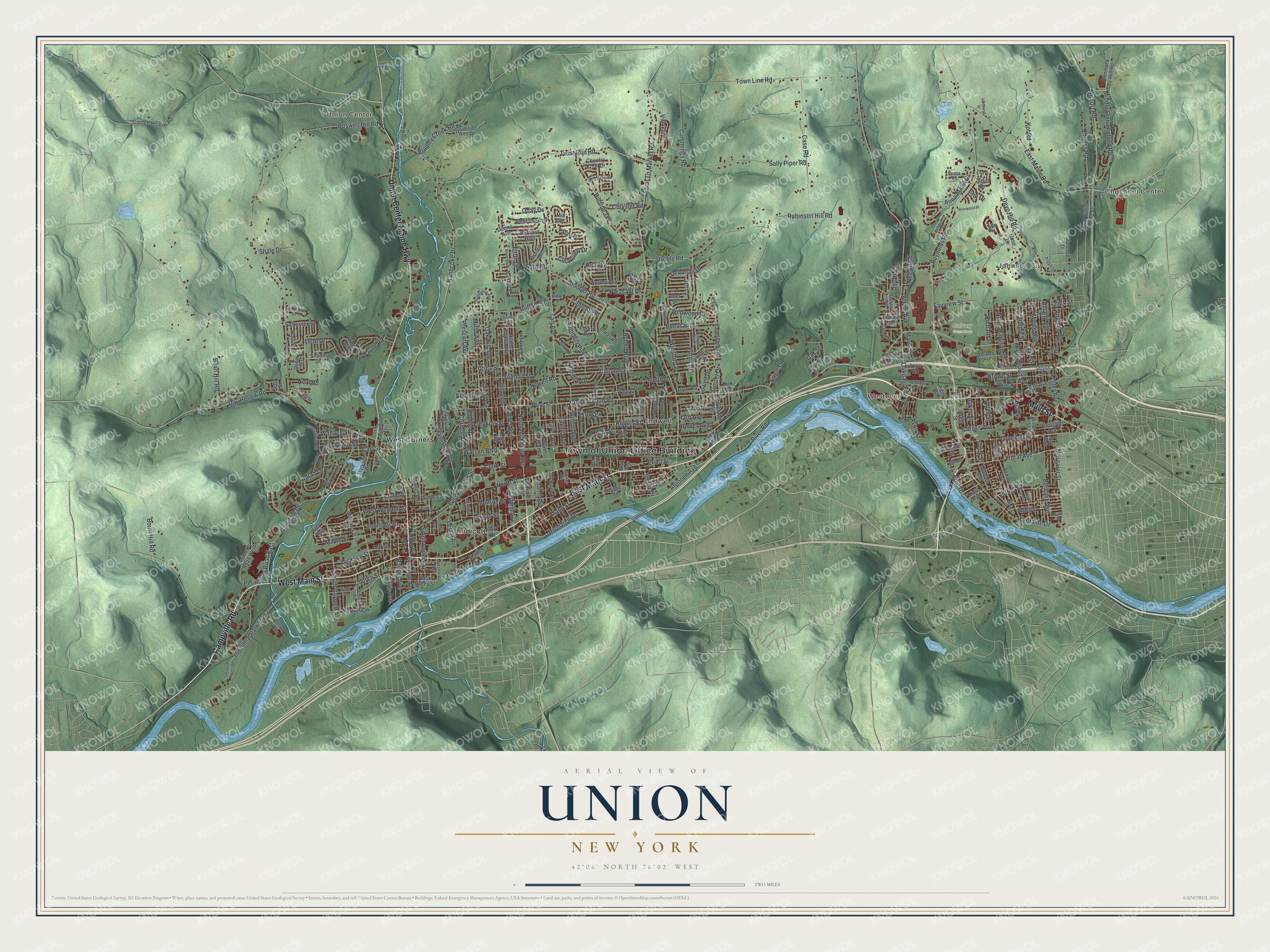 Watermarked full-map preview of Union, New York