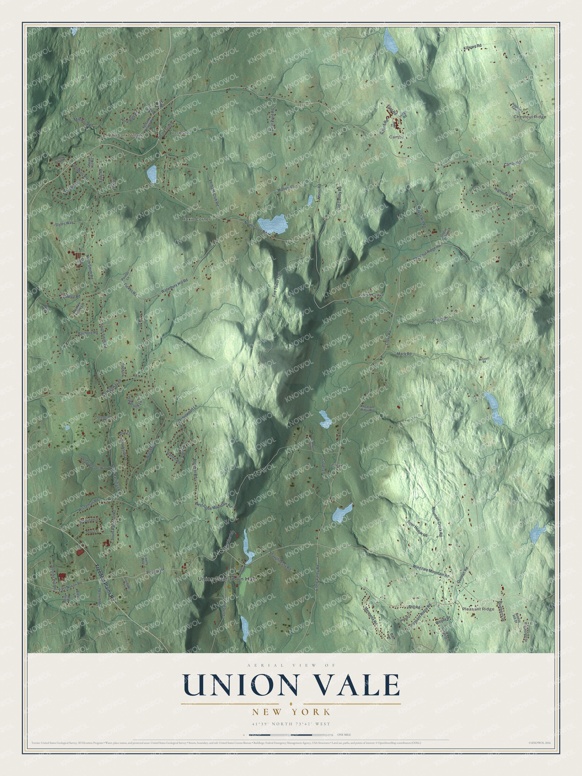 Watermarked full-map preview of Union Vale, New York