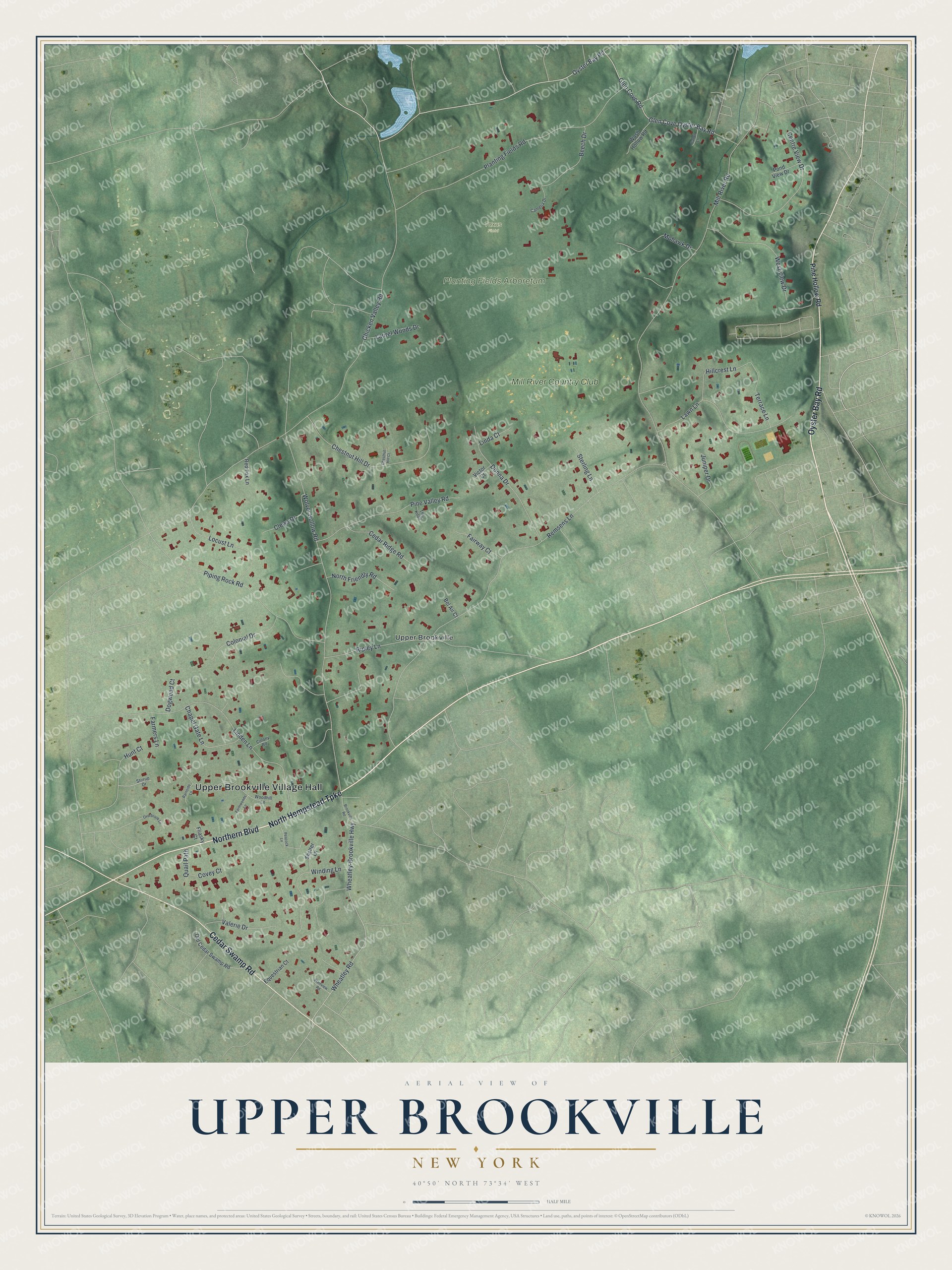 Watermarked full-map preview of Upper Brookville, New York