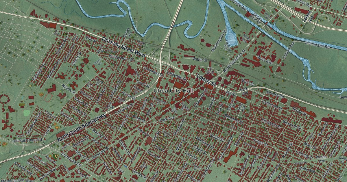 Map of Utica, New York