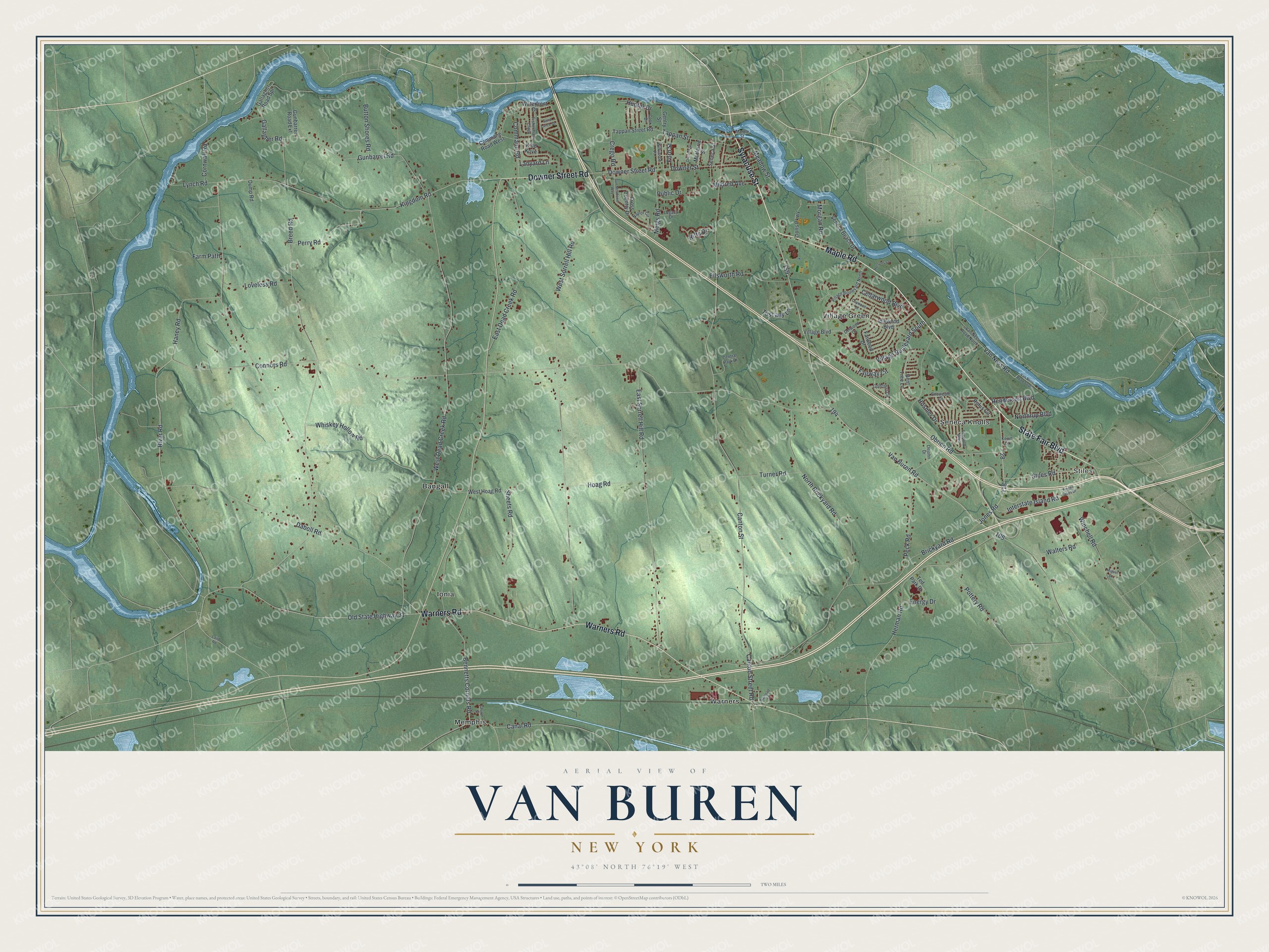 Watermarked full-map preview of Van Buren, New York