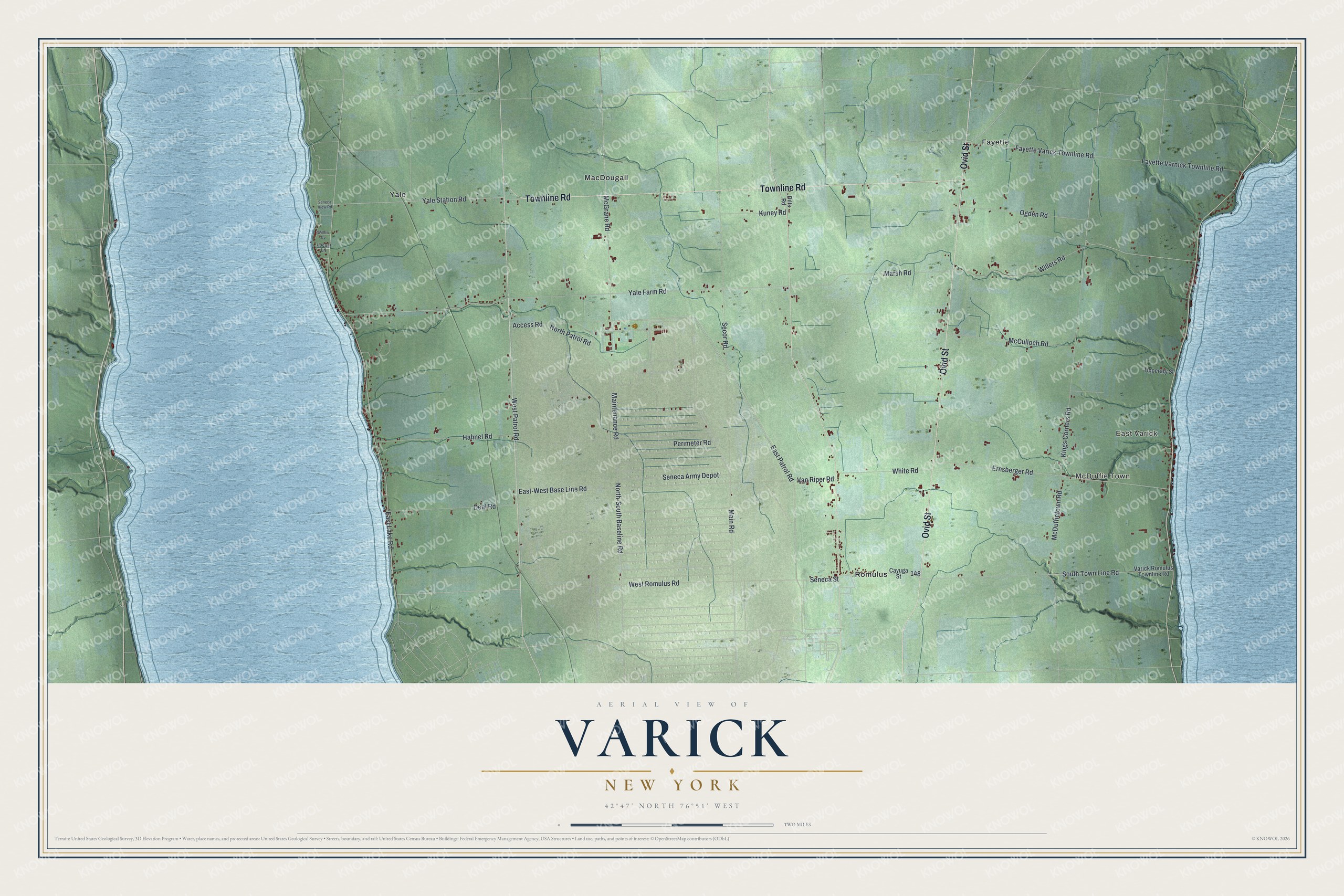 Watermarked full-map preview of Varick, New York