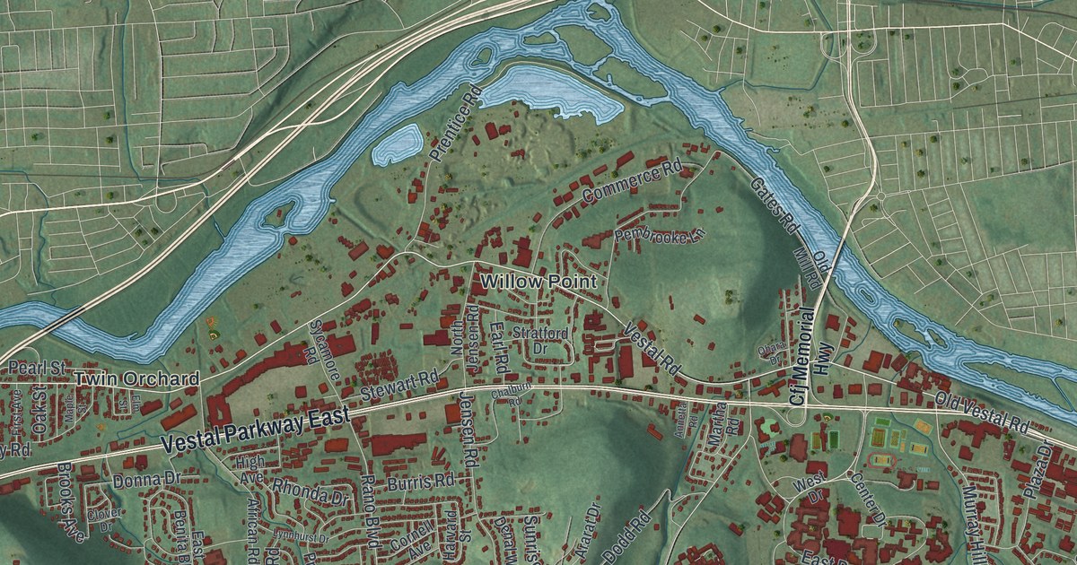 Map of Vestal, New York