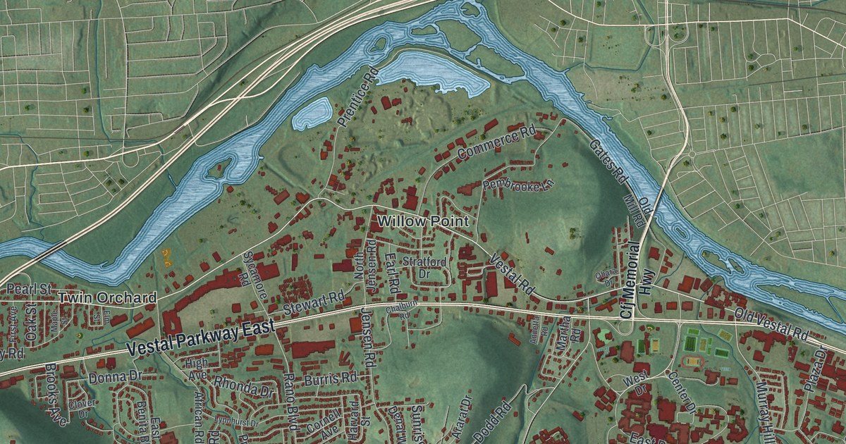 Map of Vestal, New York