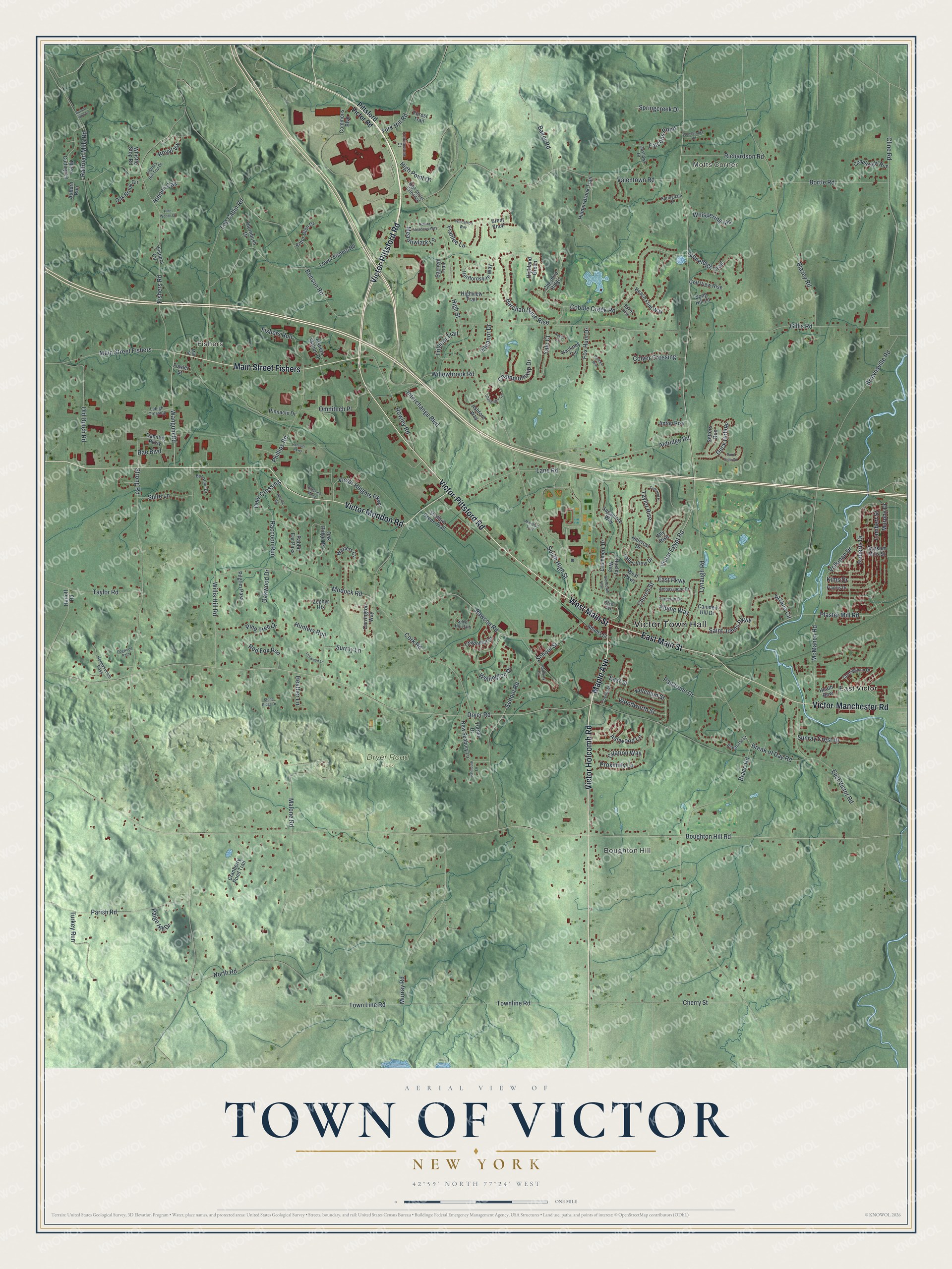 Watermarked full-map preview of Victor, New York