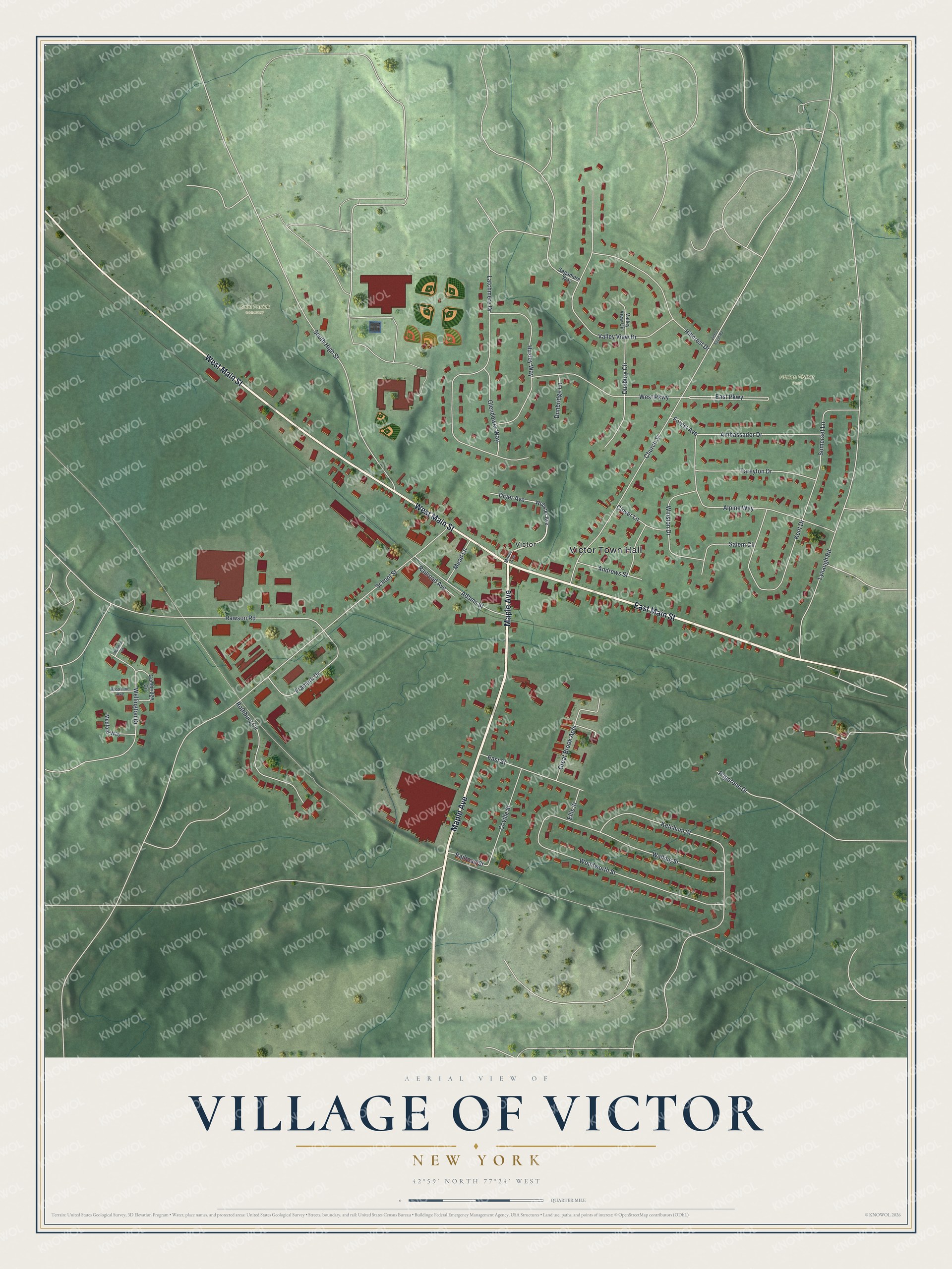 Watermarked full-map preview of Victor, New York