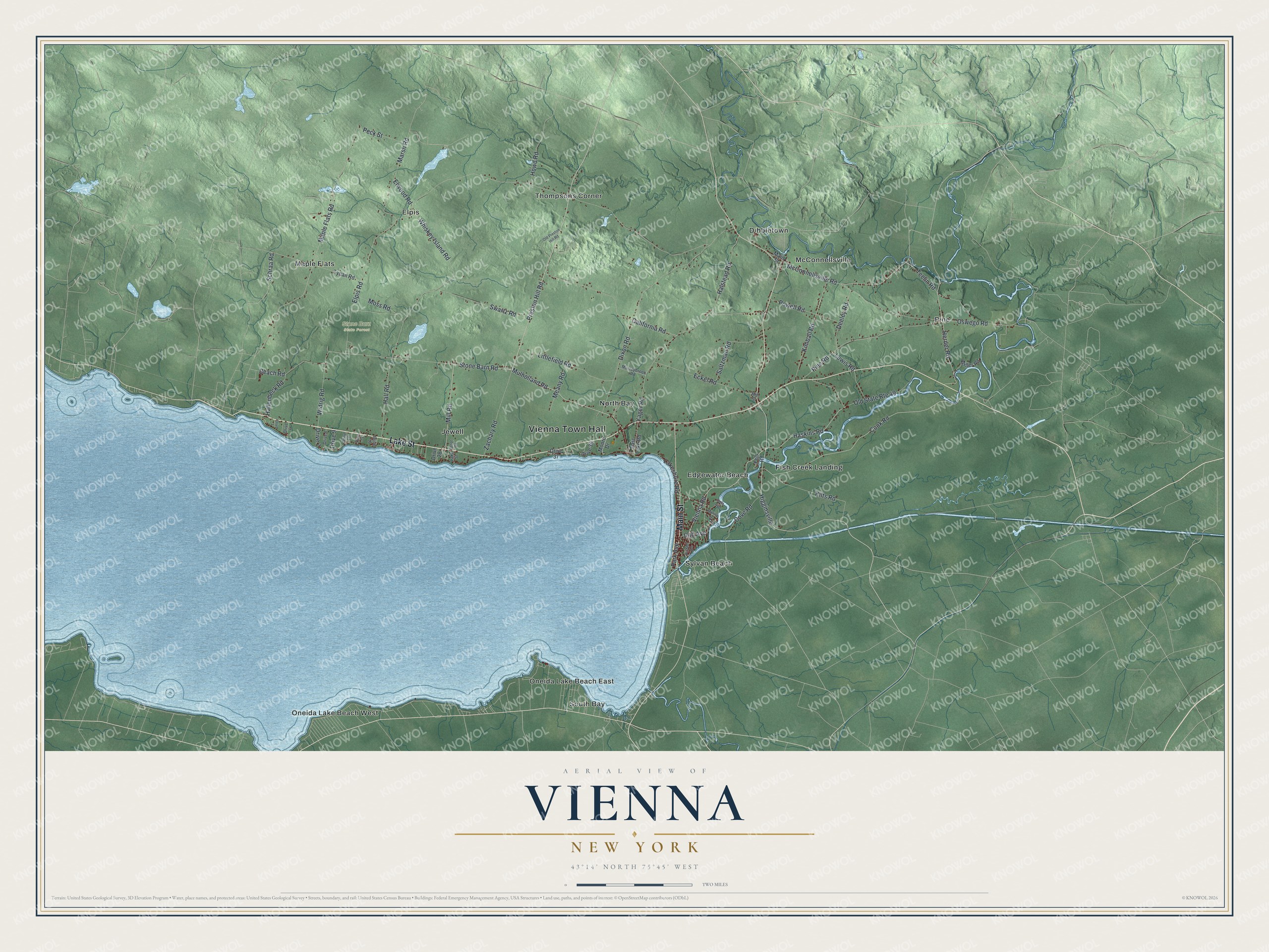 Watermarked full-map preview of Vienna, New York