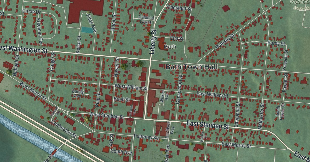 Map of the Village of Bath, New York