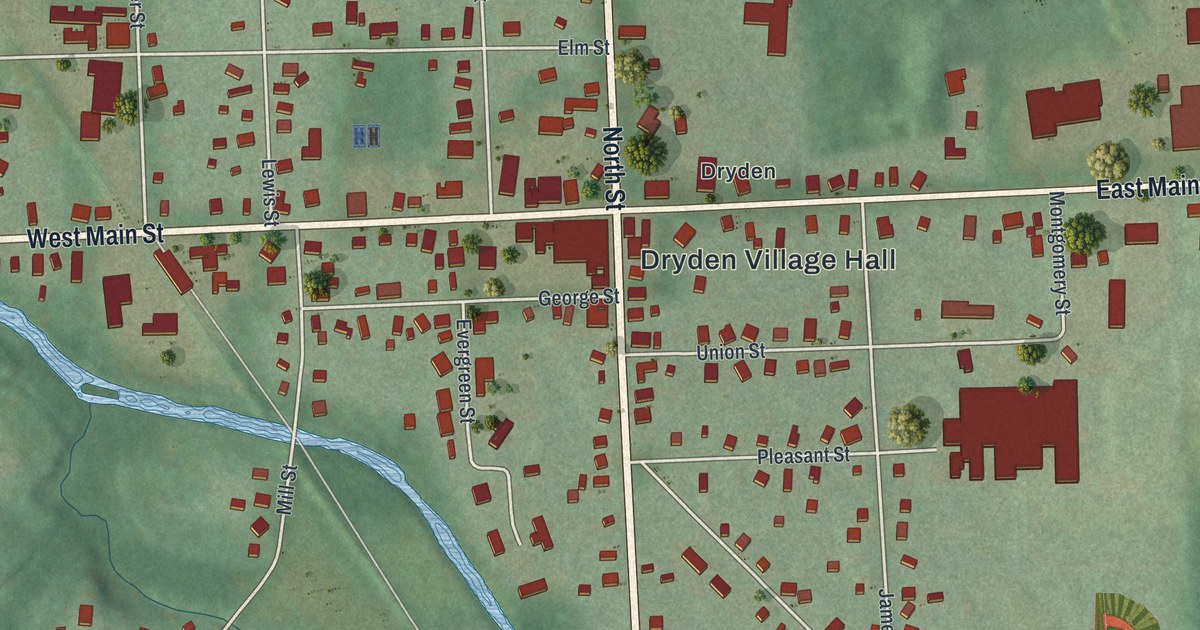 Map of the Village of Dryden, New York