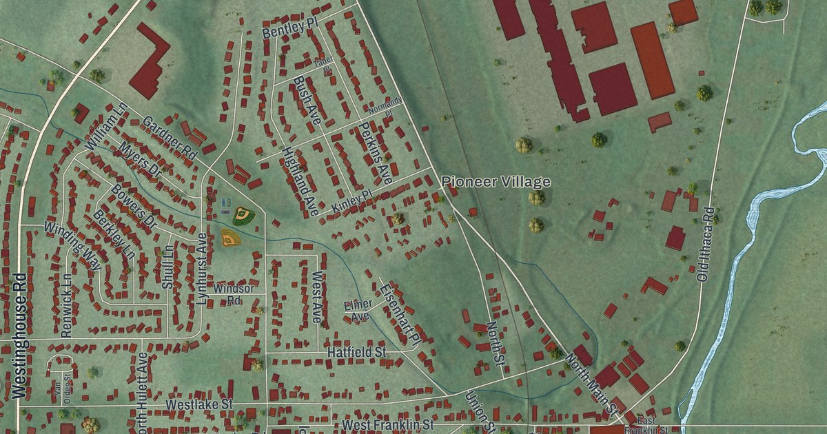 Map of the Village of Horseheads, New York