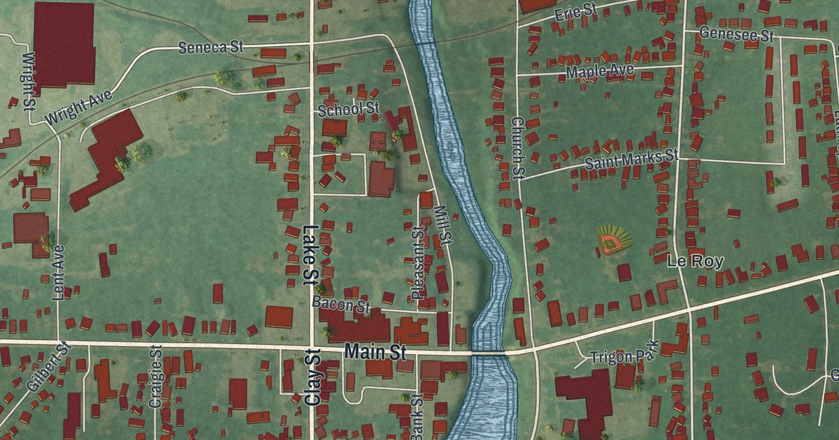 Map of the Village of Le Roy, New York