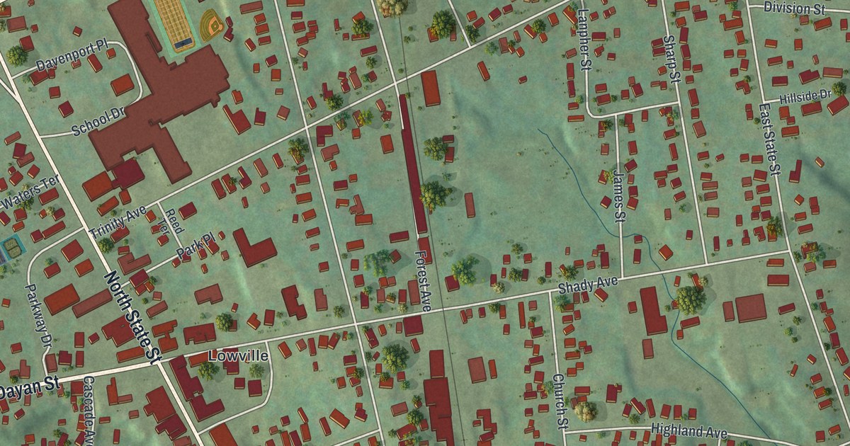 Map of the Village of Lowville, New York