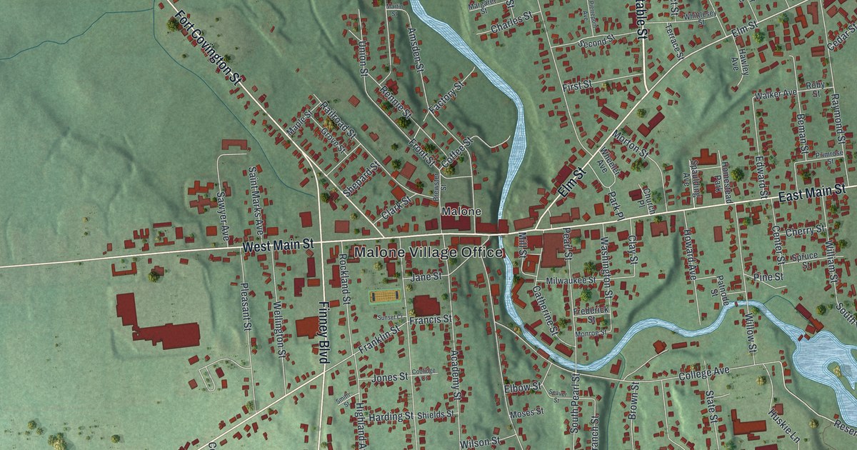 Map of the Village of Malone, New York