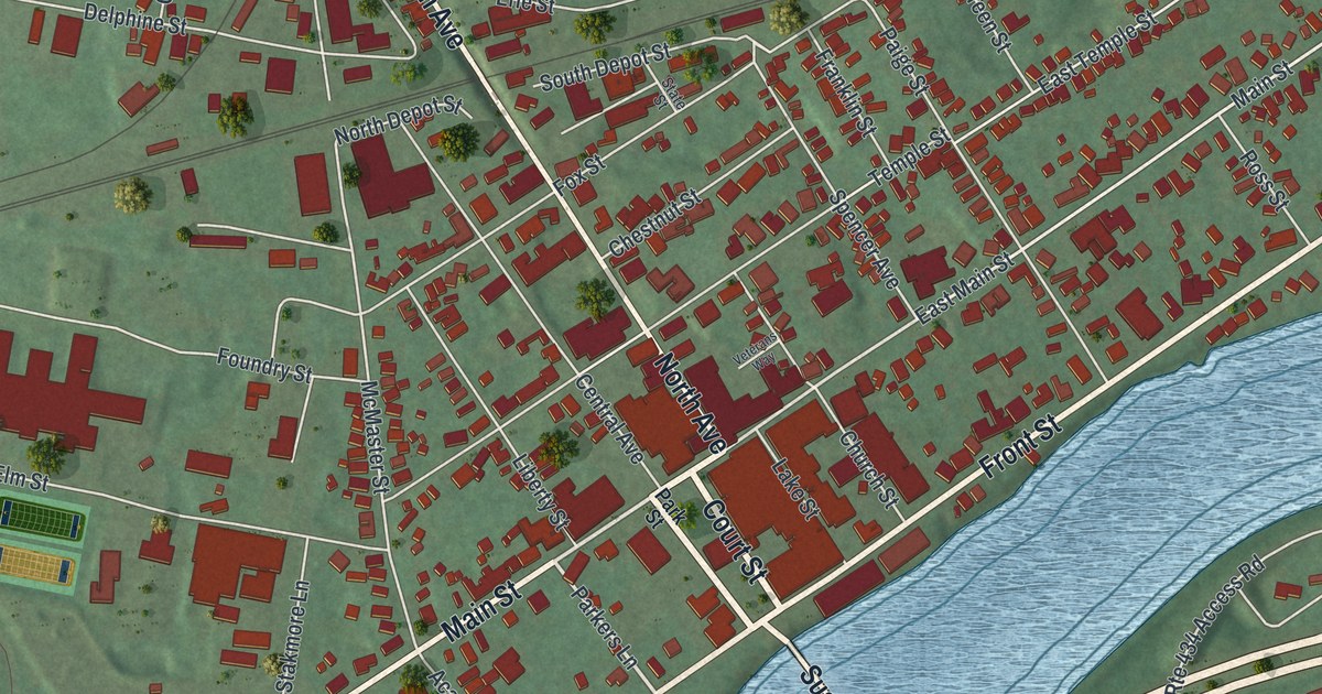 Map of the Village of Owego, New York