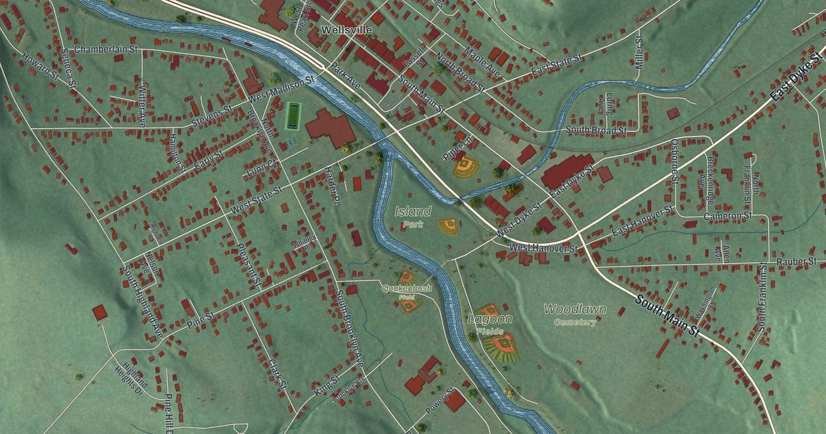 Map of the Village of Wellsville, New York