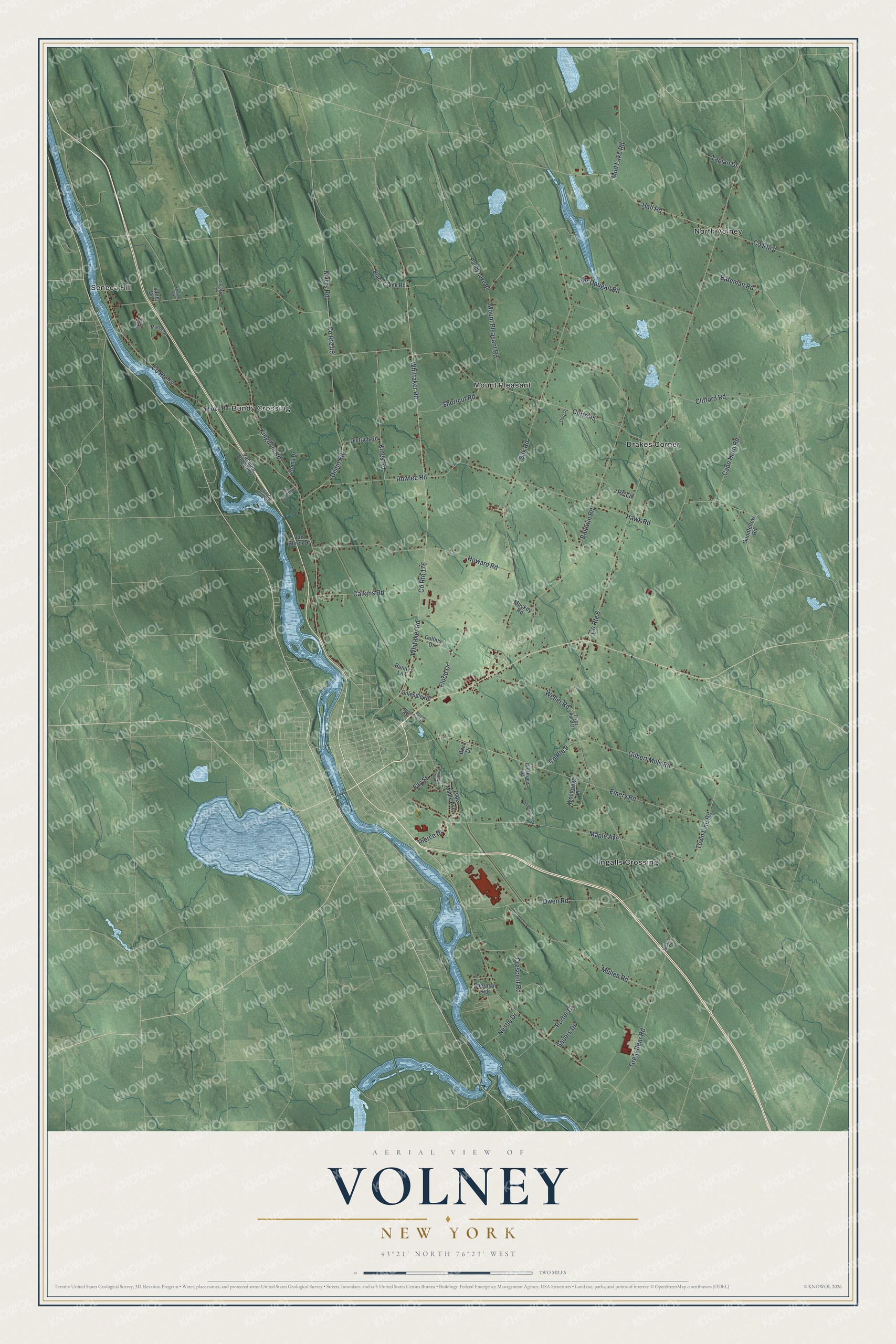 Watermarked full-map preview of Volney, New York