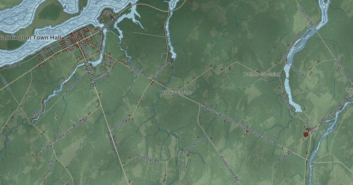 Map of Waddington, New York