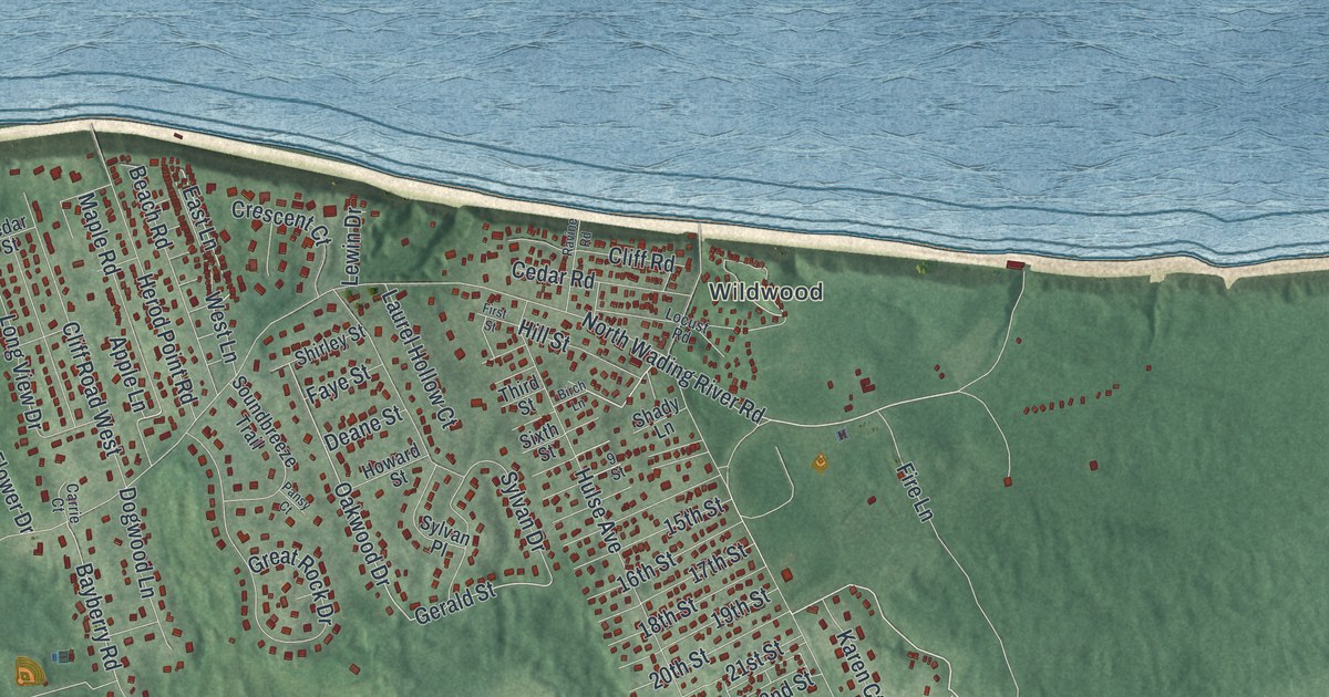 Map of Wading River, New York