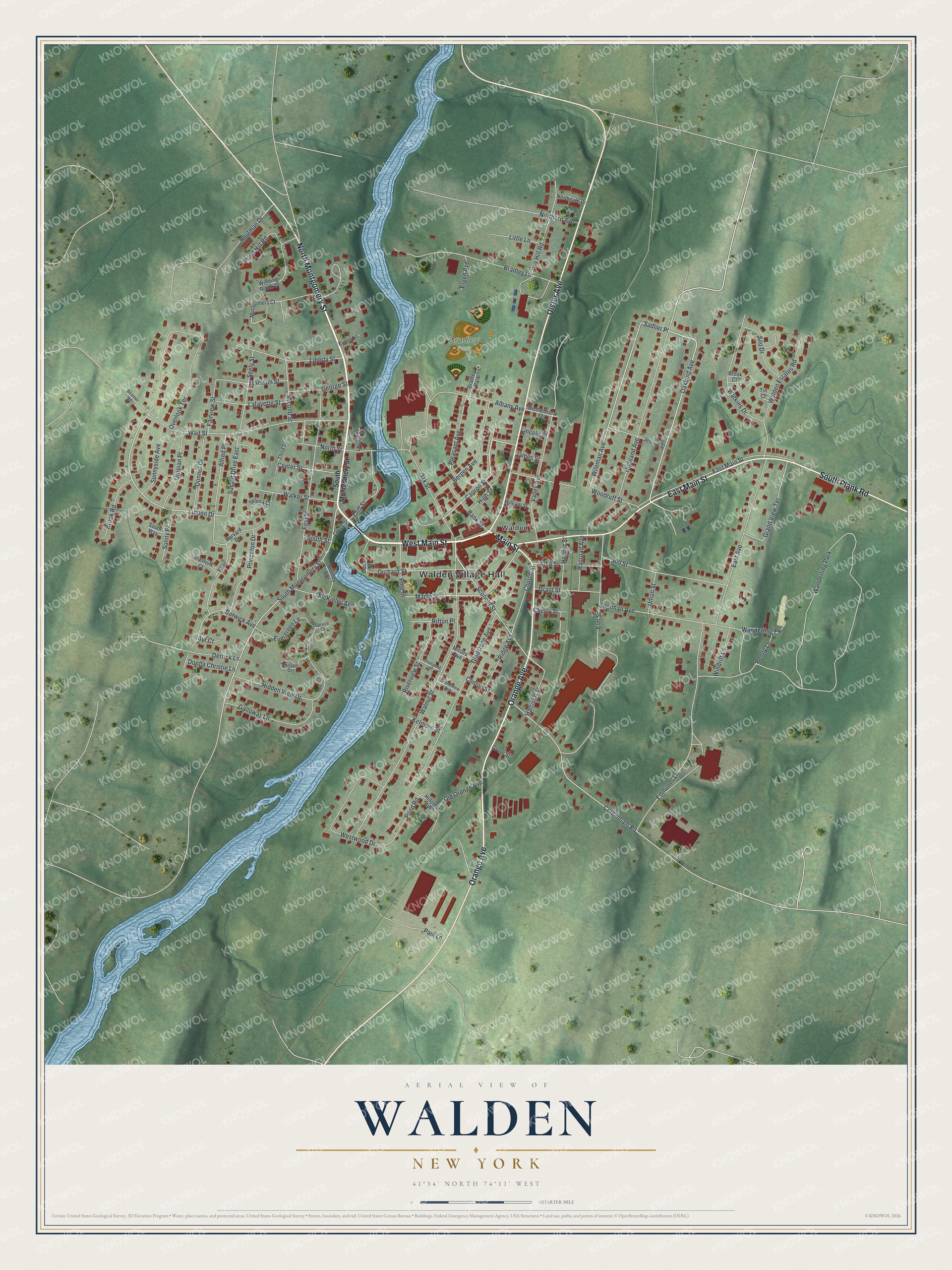 Watermarked full-map preview of Walden, New York