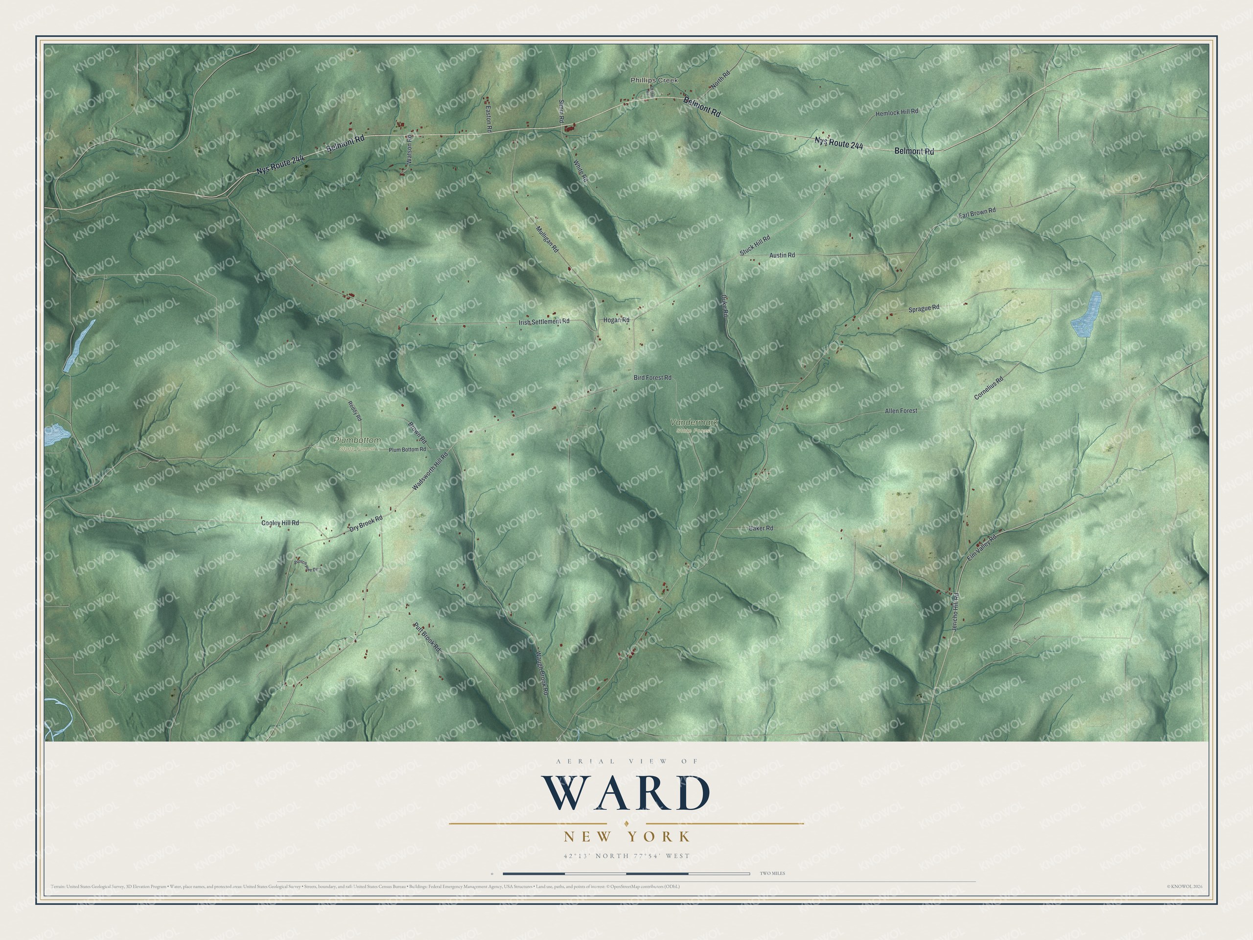Watermarked full-map preview of Ward, New York