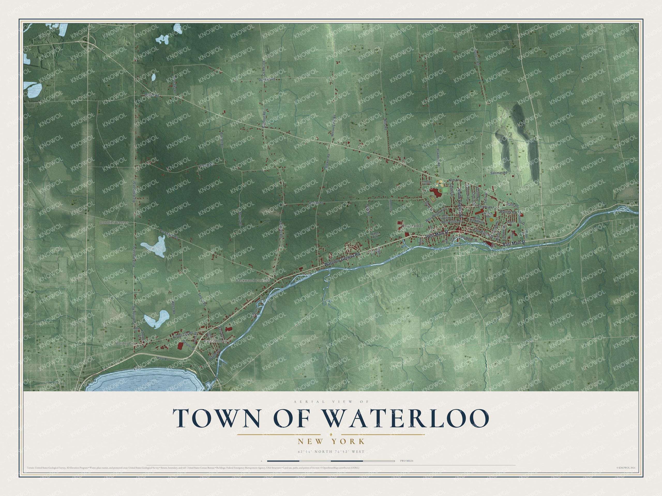 Watermarked full-map preview of Waterloo, New York