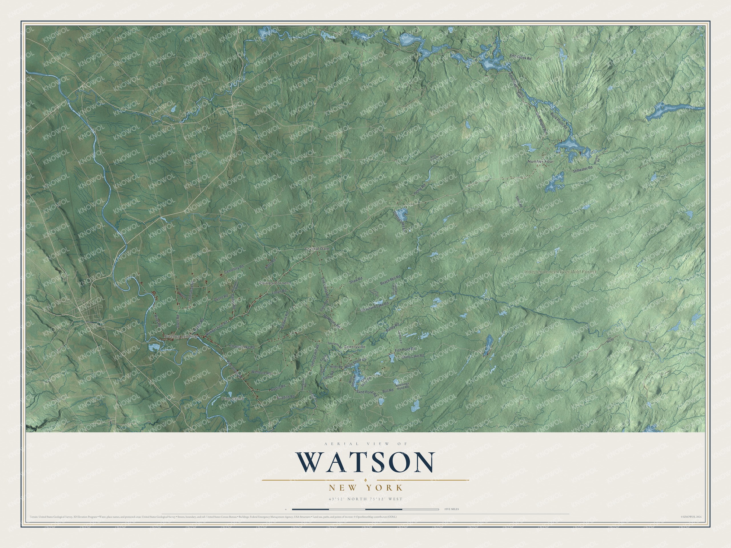 Watermarked full-map preview of Watson, New York
