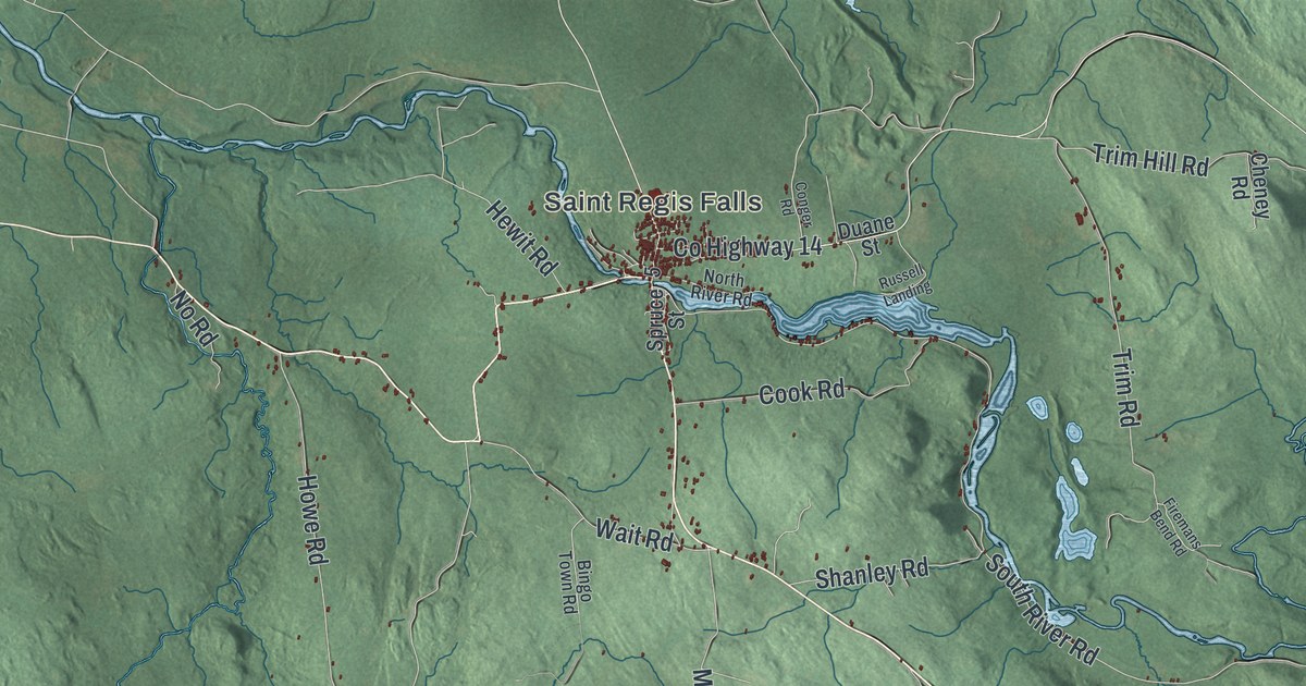 Map of Waverly, Franklin County, New York