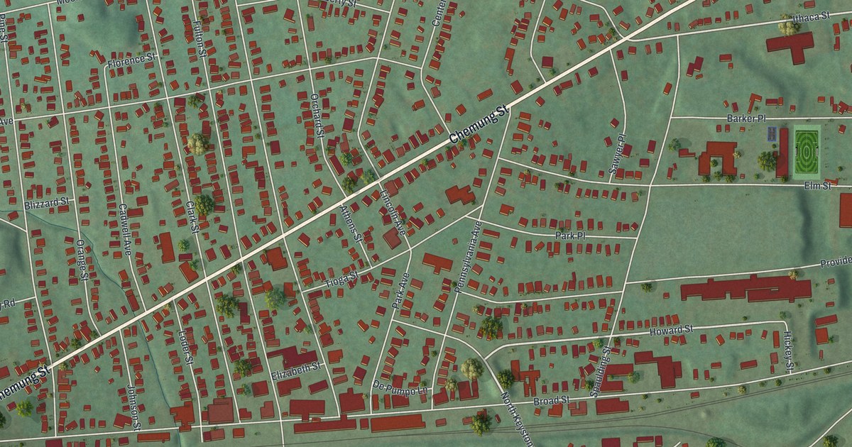 Map of Waverly, Tioga County, New York