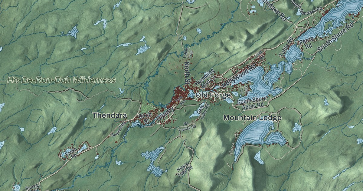 Map of Webb, New York