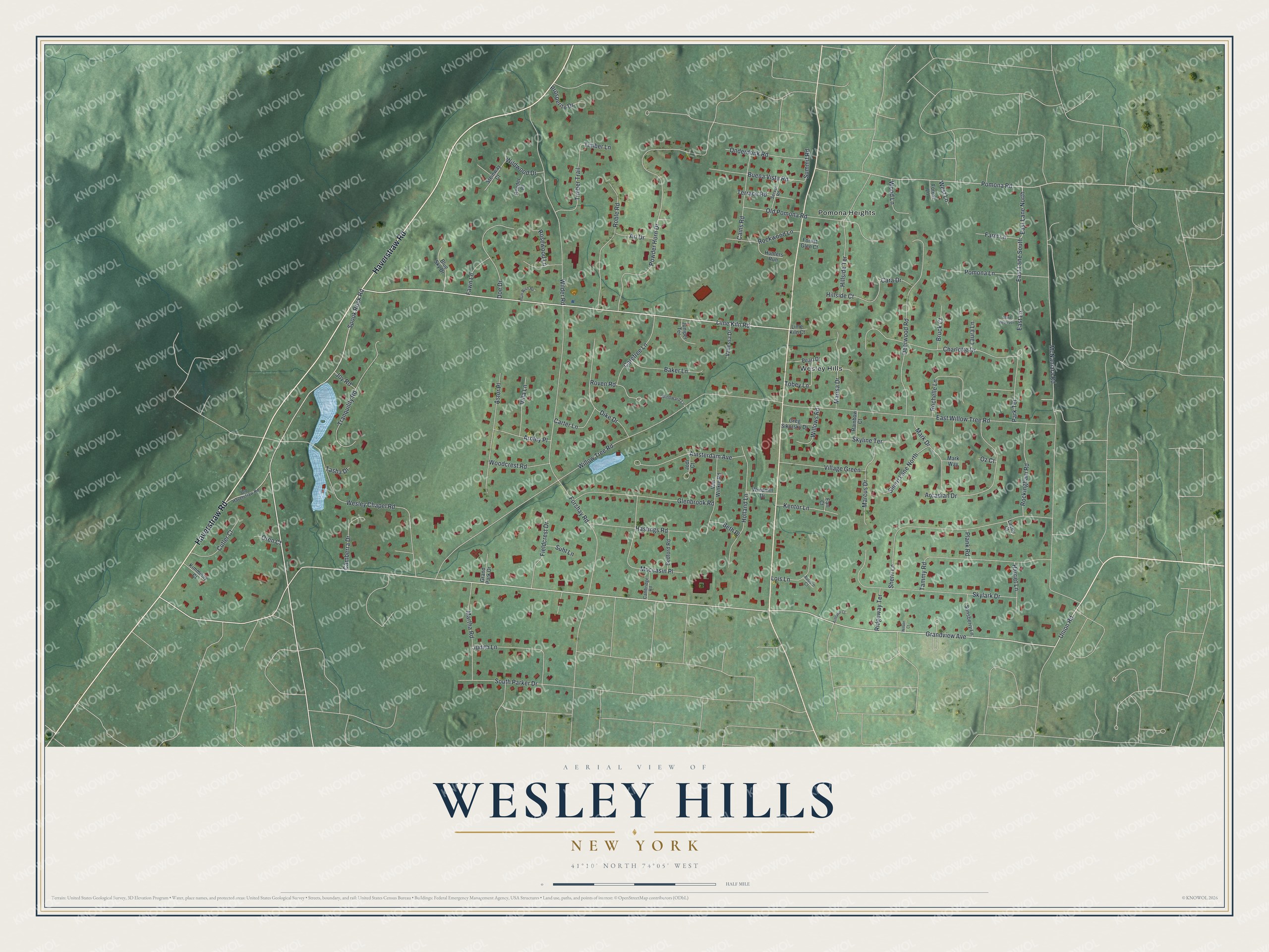 Watermarked full-map preview of Wesley Hills, New York