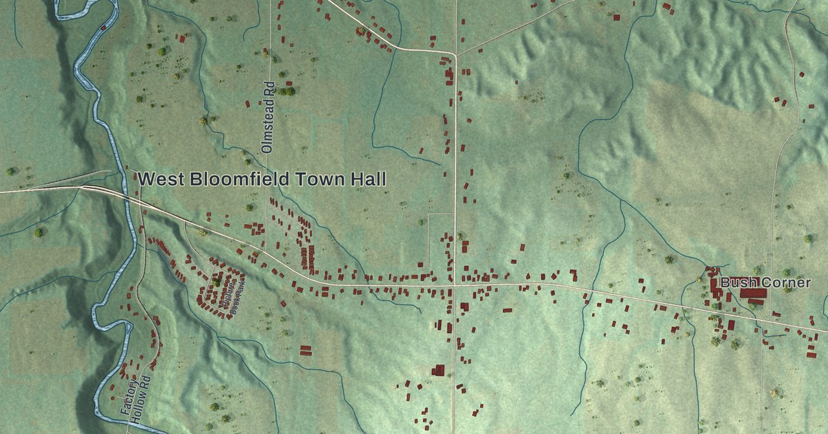 Map of West Bloomfield, New York