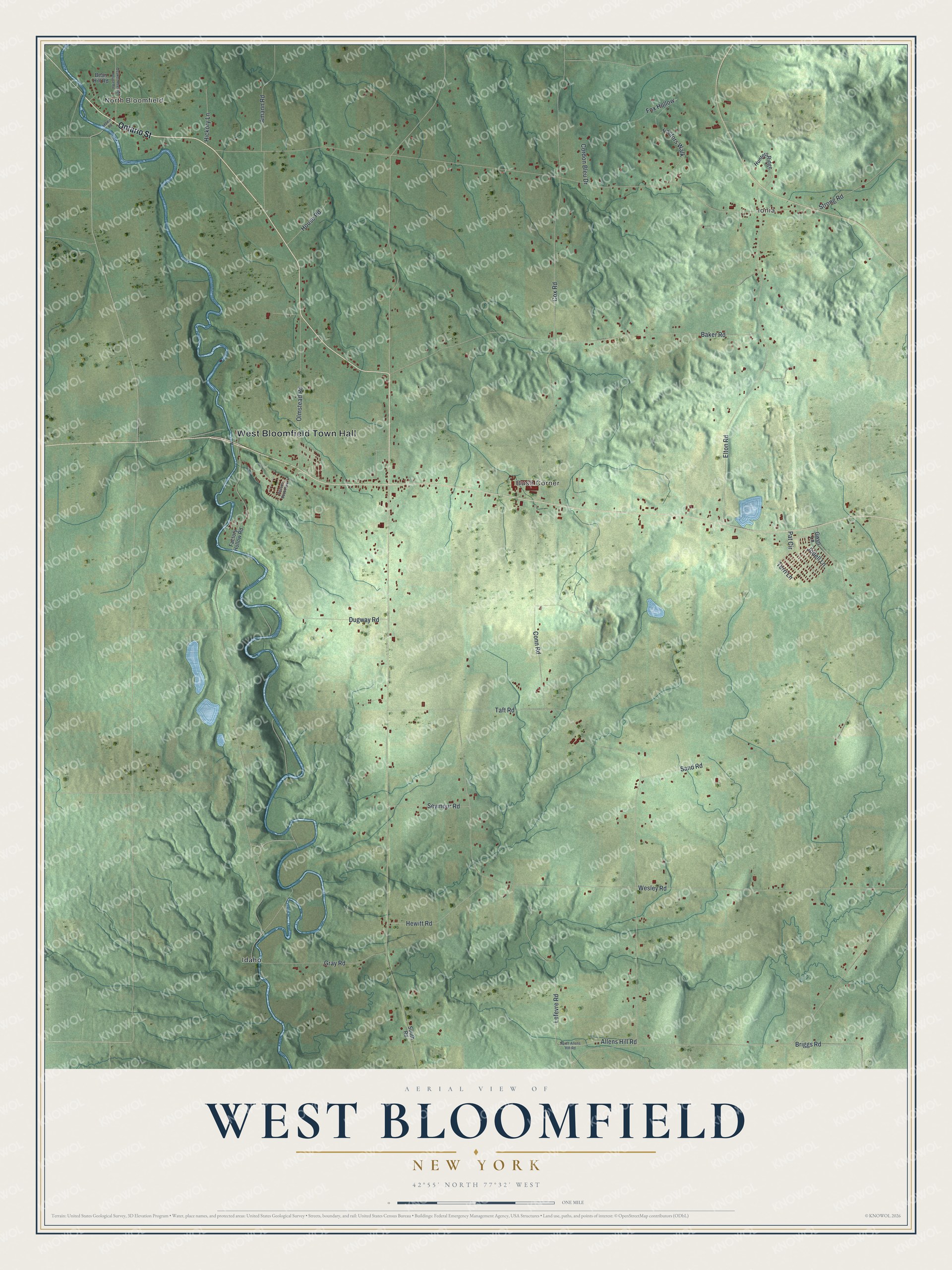 Watermarked full-map preview of West Bloomfield, New York