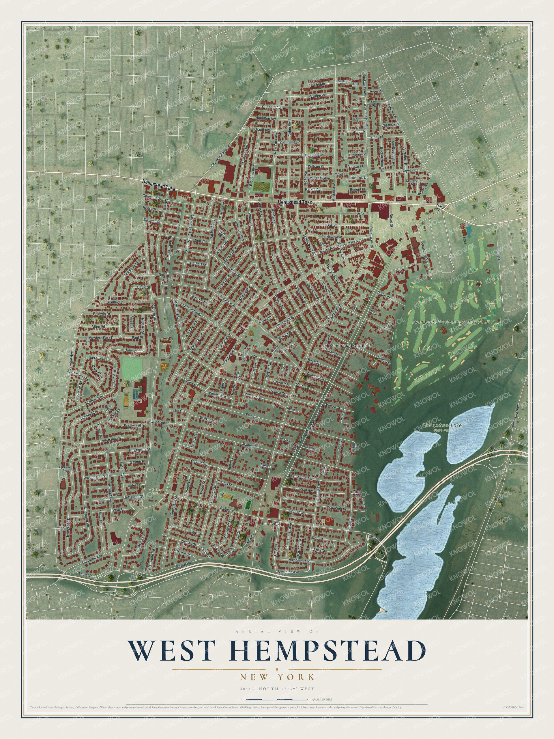 Watermarked full-map preview of West Hempstead, New York