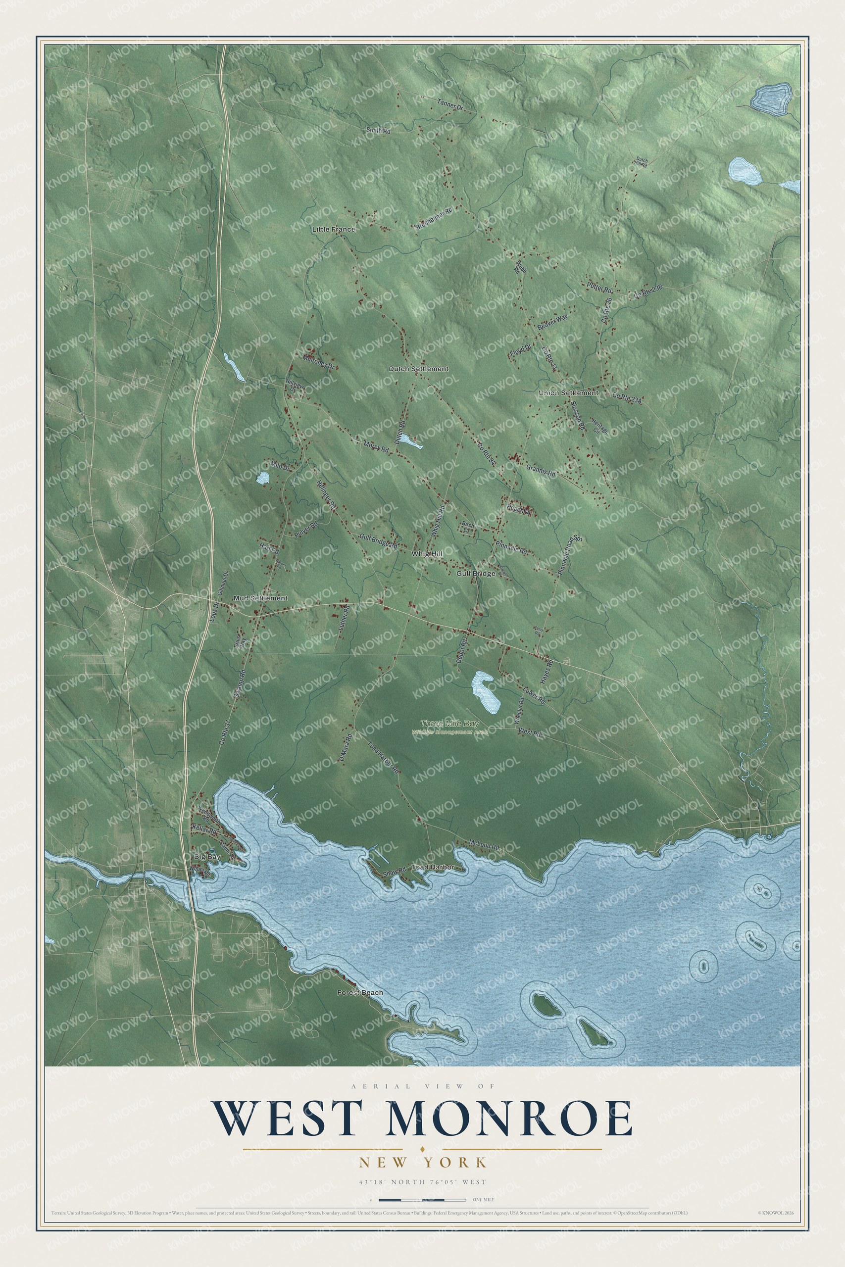Watermarked full-map preview of West Monroe, New York