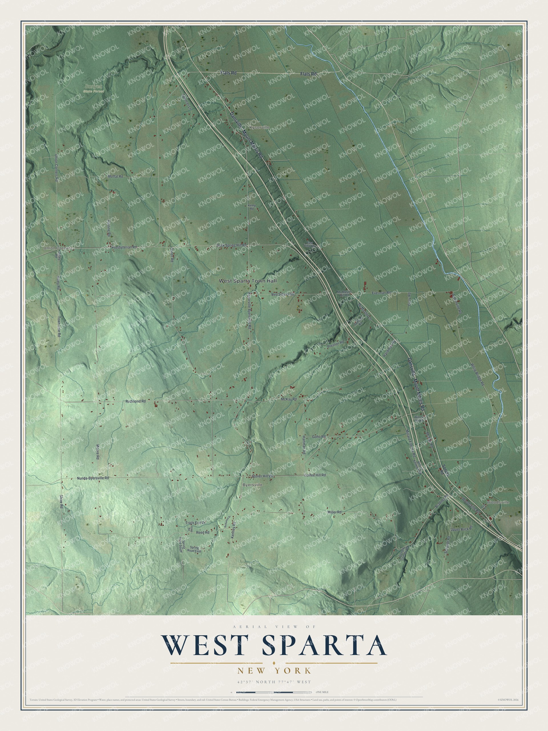 Watermarked full-map preview of West Sparta, New York